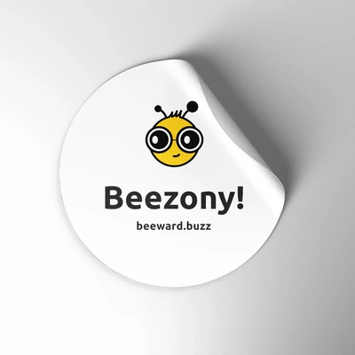 Beezony fehér 10 cm vinyl matrica
