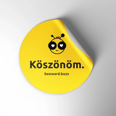 Köszönöm sárga 10 cm vinyl matrica